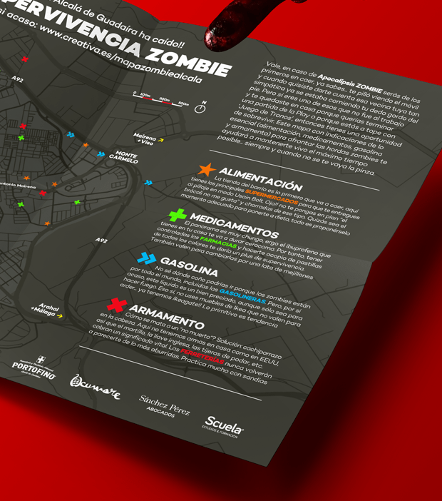 Diseño gráfico del Mapa de supervivencia zombie de alcalá de guardaría